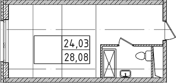 Квартира студия 28.08 м², 3/14 эт., Комплекс апартаментов «Ladozhsky Avenir»